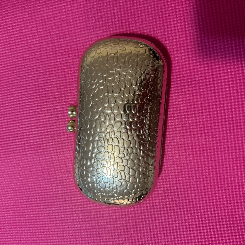 Nine West Gold Croc Patent Clutch - Picture 2 of 4